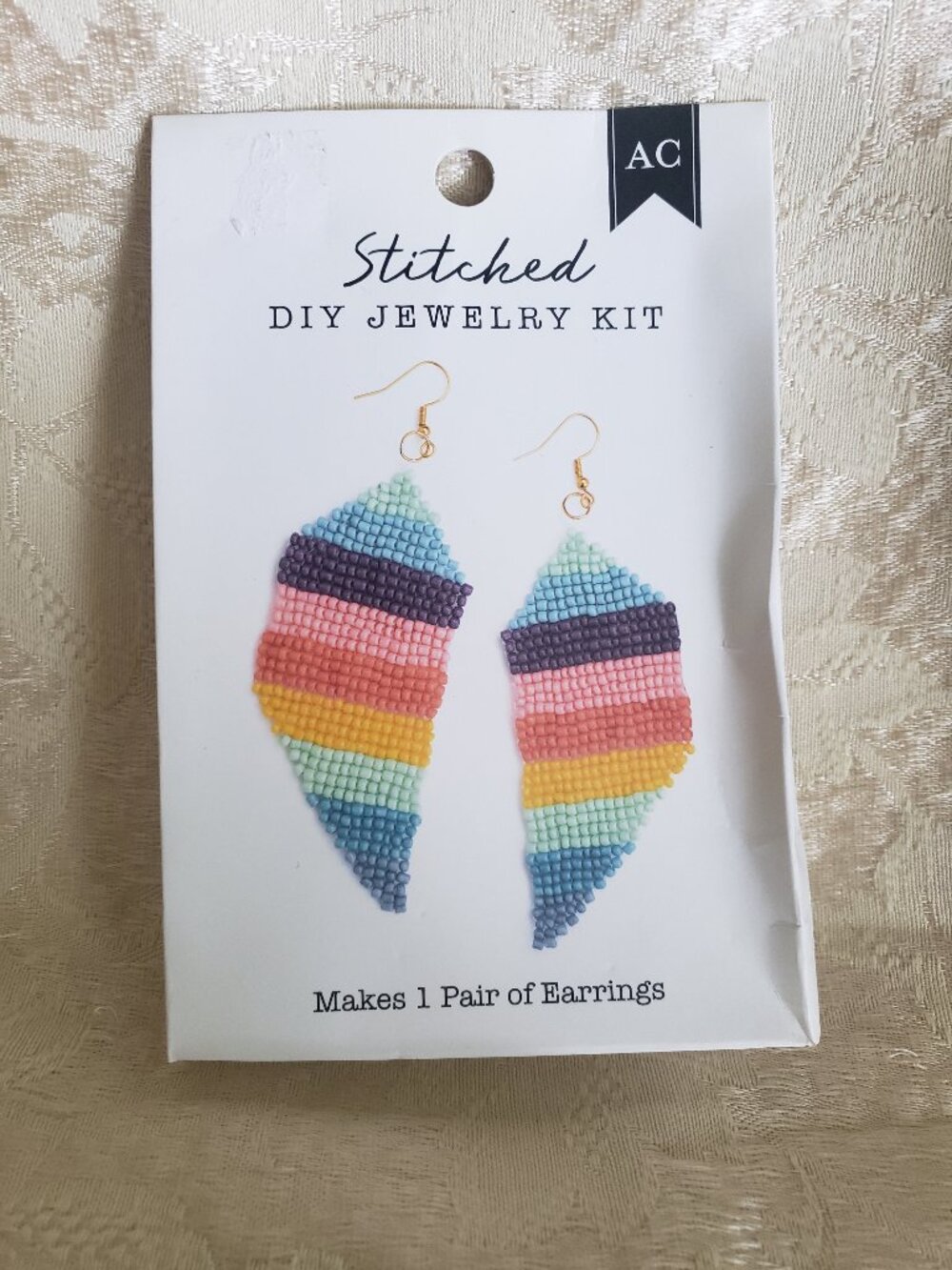 Stitched DIY Jewelry Kit Makes 1 Pair of Earrings